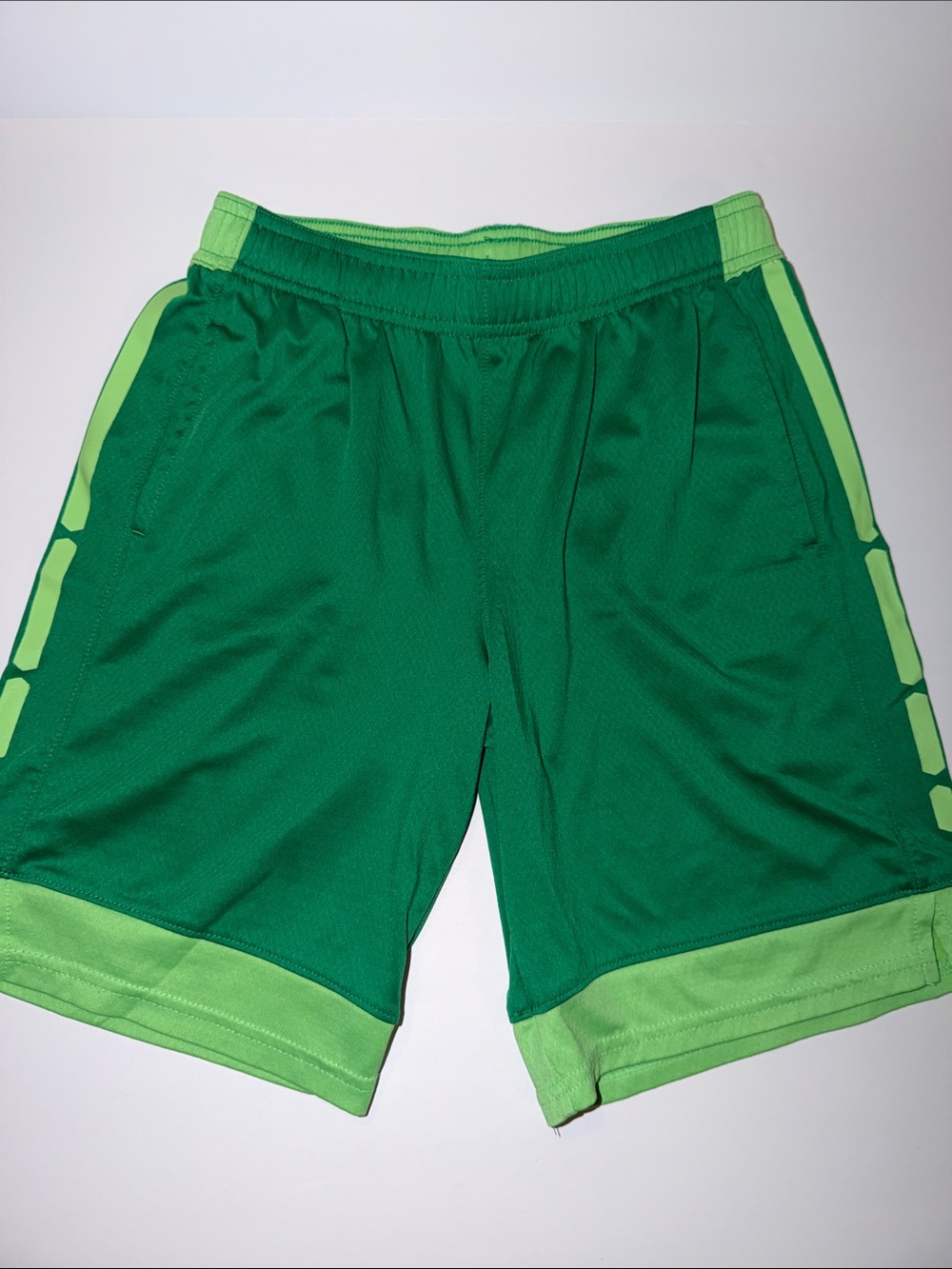 All in Motion Green Athletic Boys' Shorts with Lime Trim